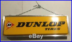 Vintage Dunlop Motorcycle Tires Double Sided Hanging Showroom Garage Dealer Sign