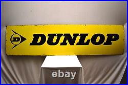 Vintage Dunlop Porcelain Enamel Sign Board Tyres Tires Advertising Automobile