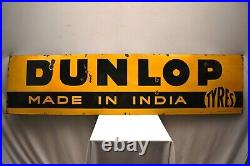 Vintage Dunlop Porcelain Enamel Sign Board Tyres Tires Advertising Automobile 2