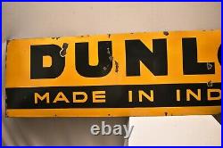 Vintage Dunlop Porcelain Enamel Sign Board Tyres Tires Advertising Automobile 2