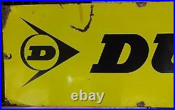 Vintage Dunlop Tire Sign Porcelain Enamel Gasoline Oil Petrol Pump Advertising8
