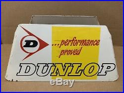 Vintage Dunlop Tire Stand Metal Display Sign Garage Gas Oil Car Truck Decor 3