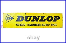 Vintage Dunlop Tire Tyre Sign Board Porcelain Enamel Advertising Vee Belt Hoses