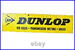 Vintage Dunlop Tire Tyre Sign Board Porcelain Enamel Advertising Vee Belt Hoses