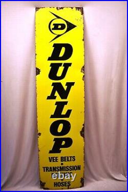 Vintage Dunlop Tire Tyres Vee Belts Sign Board Porcelain Enamel Advertising 2