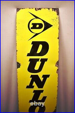 Vintage Dunlop Tire Tyres Vee Belts Sign Board Porcelain Enamel Advertising 2