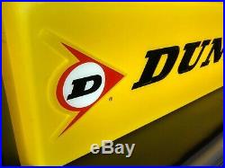 Vintage Dunlop Tires Double Sided Lighted Embossed Dealer Sign