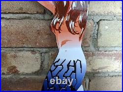 Vintage Dunlop Tires Porcelain Advertising Sign Tire Brunette Girl 15 X 5