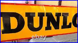 Vintage Dunlop Tires Porcelain Enamel Sign Old Petrol Pump Oil Gas Station Sign