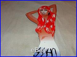 Vintage Dunlop Tires Red Head Mermaid Woman Die-cut 30 Metal Gasoline Oil Sign