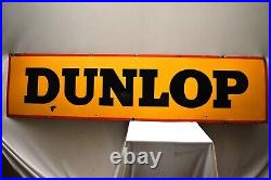 Vintage Dunlop Tires Tyres Sign Board Porcelain Enamel Gas Pump Display Oil Rare