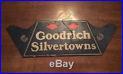 Vintage Early Original Goodrich Silvertowns Advertising Tire Display Stand Sign