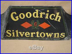 Vintage Early Original Goodrich Silvertowns Advertising Tire Display Stand Sign