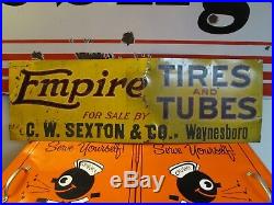 Vintage Early Rare Empire Tire Sign CW Sexton Waynesboro, PA 1900, s