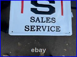 Vintage Embossed Metal Texaco Tires Service USA Sign 42x14