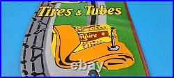 Vintage Empire Tires & Tubes Porcelain Gas Oil Automobile Service Pump Sign