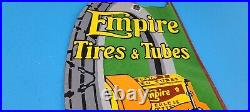 Vintage Empire Tires & Tubes Porcelain Gas Oil Automobile Service Pump Sign