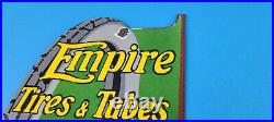 Vintage Empire Tires & Tubes Porcelain Gas Oil Automobile Service Pump Sign