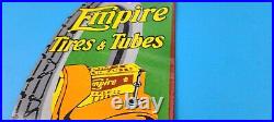 Vintage Empire Tires & Tubes Porcelain Gas Oil Automobile Service Pump Sign