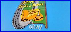 Vintage Empire Tires & Tubes Porcelain Gas Oil Automobile Service Pump Sign