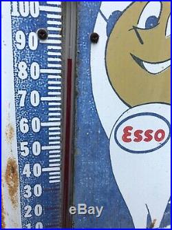 Vintage Esso Atlas Tires And Accessories Oil Drip Happy Motoring Thermometer