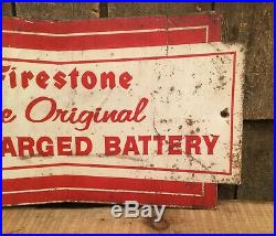 Vintage FIRESTONE Gas Service Station Tire DRI CHARGED BATTERY Display Sign