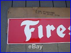 Vintage FIRESTONE TIRE Dealer Gas Station Store Advertising SIGN NOS