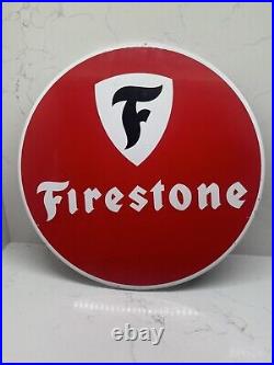 Vintage FIRESTONE TIRE Porcelain Sign Self Framed 14 Original Rare