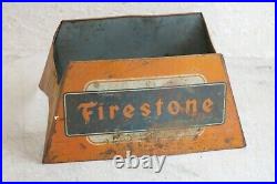 Vintage FIRESTONE TIRES DS Metal Display Stand Sign Gas & Oil Service