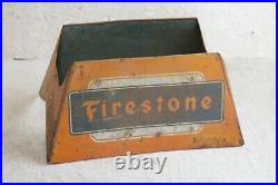 Vintage FIRESTONE TIRES DS Metal Display Stand Sign Gas & Oil Service