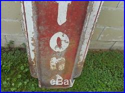 Vintage FIRESTONE TIRES GAS STATION OIL Advertising Metal VERTICAL SIGN