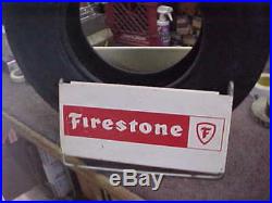 Vintage FIRESTONE Tire Stand SIGN Gas Oil Station Car Truck Display CHEVY FORD