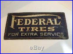 Vintage Federal Tires For Extra Service Tin Sign