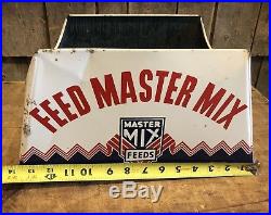 Vintage Feed Master Mix Feeds Tire Display Stand Holder Advertising Sign