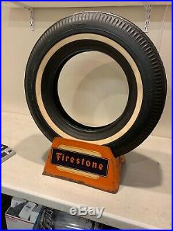 Vintage Firestone Fogarty Display Stand Metal Advertising +Deluxe Champ Tire