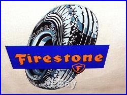 Vintage Firestone Gum Dipped Tires 12 Metal Tire Gasoline & Oil Sign Pump Plate