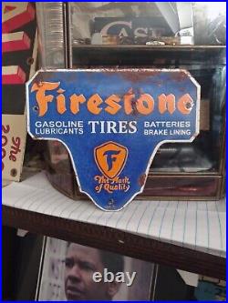 Vintage Firestone Porcelain Sign Battery Spark Plug Brakes Auto Tire Truck Parts