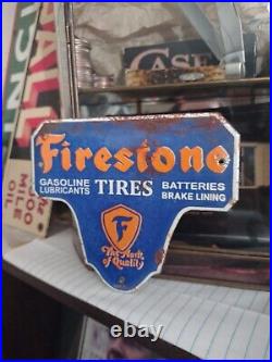 Vintage Firestone Porcelain Sign Battery Spark Plug Brakes Auto Tire Truck Parts