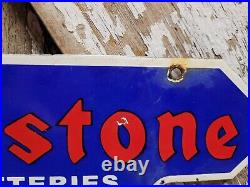 Vintage Firestone Porcelain Sign Battery Spark Plug Brakes Auto Tire Truck Parts