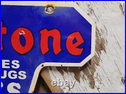 Vintage Firestone Porcelain Sign Battery Spark Plug Brakes Auto Tire Truck Parts