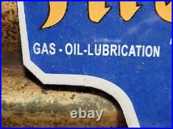 Vintage Firestone Porcelain Sign Gas Oil Lubricants Brakes Auto Tire Car Parts