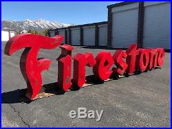Vintage Firestone Sign attached to Heavy Duty Steel Beam