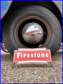 Vintage Firestone Tire Display Rack Stand Gas Station Shop Garage Antique Sign