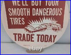 Vintage Firestone Tire Insert Store Display Sign Smooth Dangerous Tires