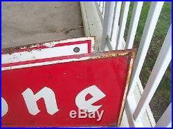 Vintage Firestone Tire Metal Gas Oil Sign 6ft RARE