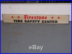 Vintage Firestone Tire Safety Center Sign Lighted Original