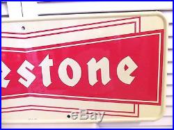Vintage Firestone Tire Sign Oil & Gas Station Metal Adv Sign Large Bow Tie