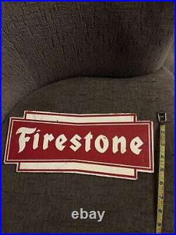 Vintage Firestone Tire Stand Rack Sign Selling As Pair