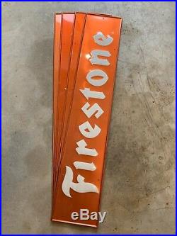 Vintage Firestone Tire Tin Metal Sign Gas Station Advertising NOS 70's Lot Of 5