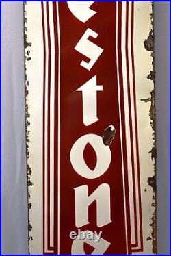 Vintage Firestone Tire Tyre Porcelain Enamel Sign Board Antique Advertising Rare